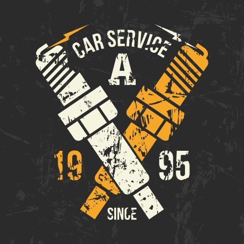 Car service emblem vector image