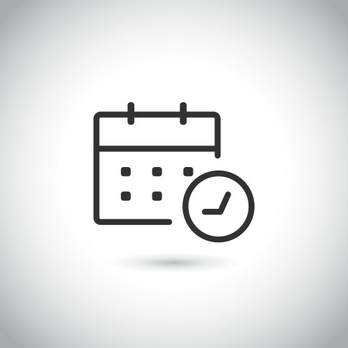 modern flat calendar clock icon vector image