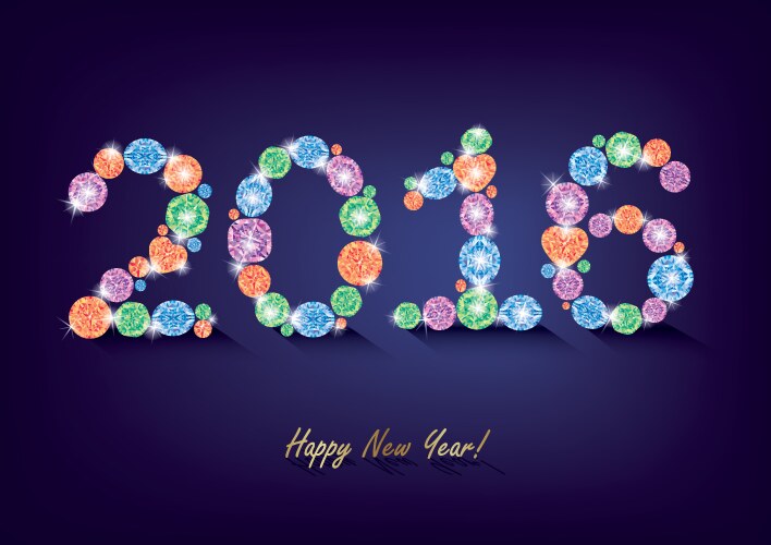 Diamond new year 2016 vector image