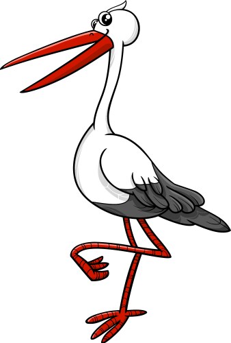 stork bird animal character vector image