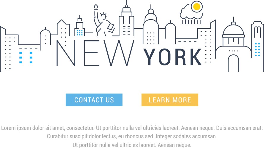 website banner and landing page new york vector image