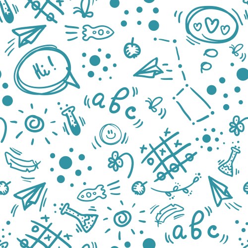 Back to school hand drawn doodle seamless pattern vector image