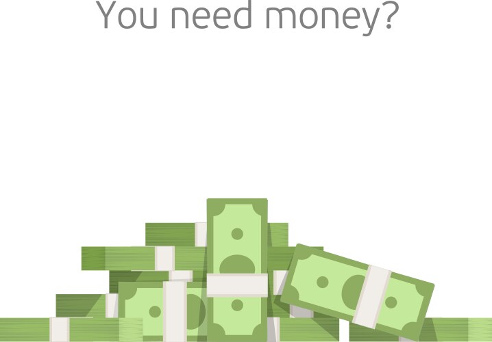 Heap of rolls money vector image