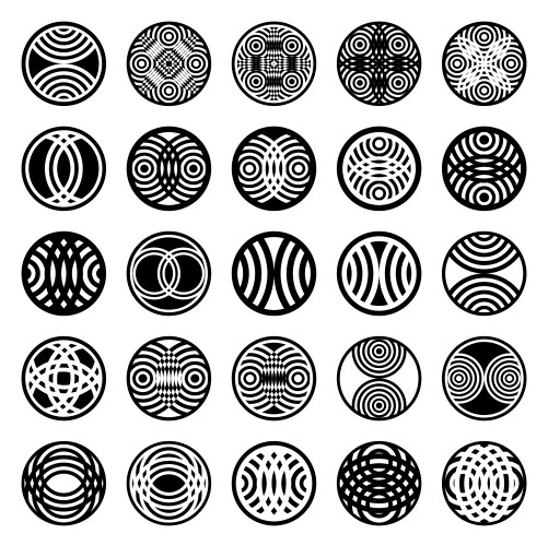 Patterns in circle shape vector image