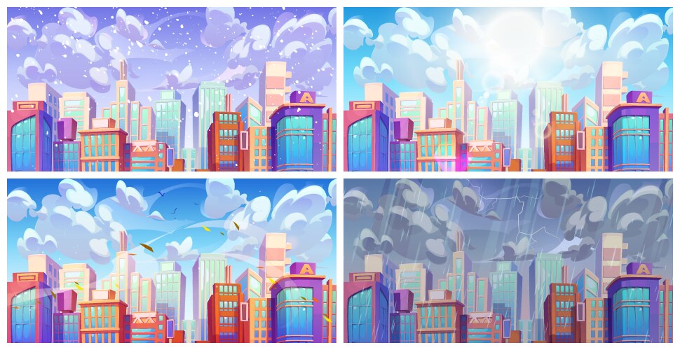 city downtown landscape with modern skyscraper vector image