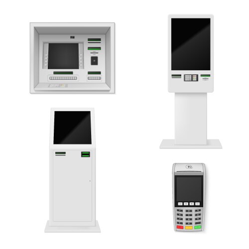 Realistic payment machine collection vector image