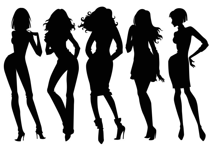 Women silhouettes vector image