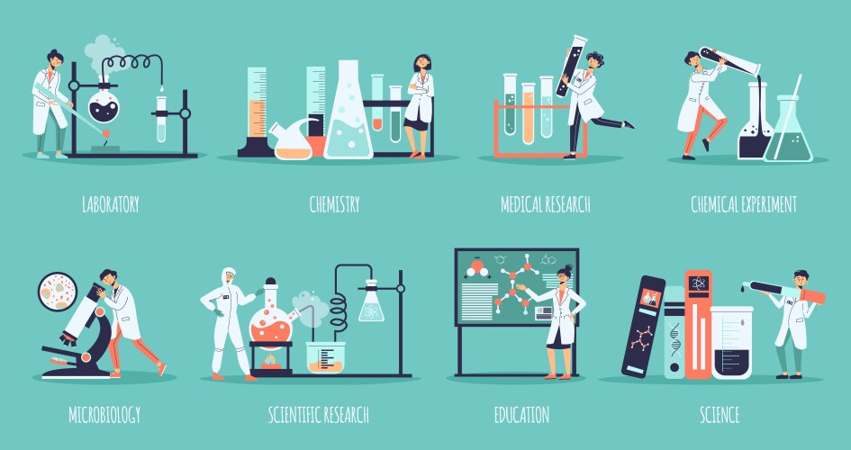 Science laboratory composition set vector image