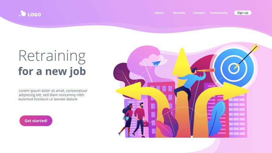 career change concept landing page vector image