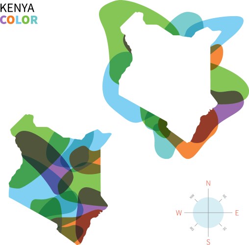 Abstract color map of kenya vector image