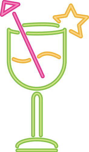 Neon cocktail green vector image