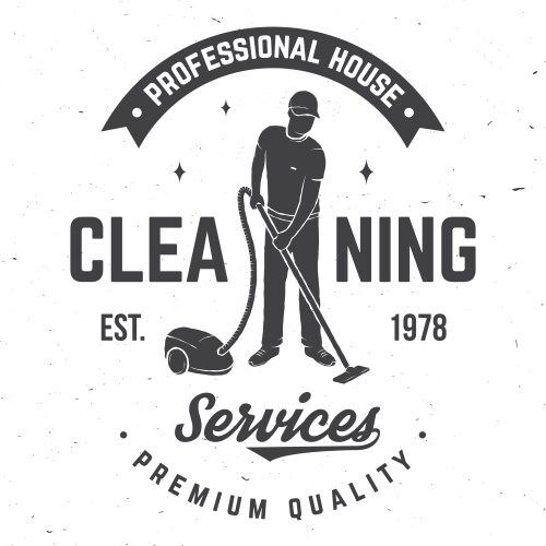 Cleaning company badge emblem vector image