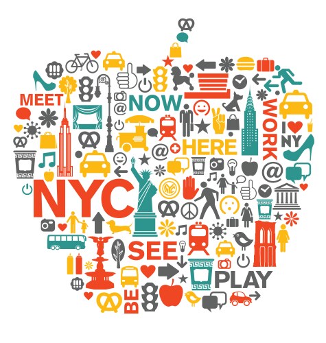 New york city icons and symbols vector image