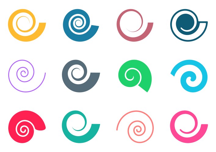 Colorful spiral icons vector image