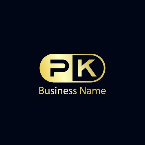 initial letter pk logo template design vector image