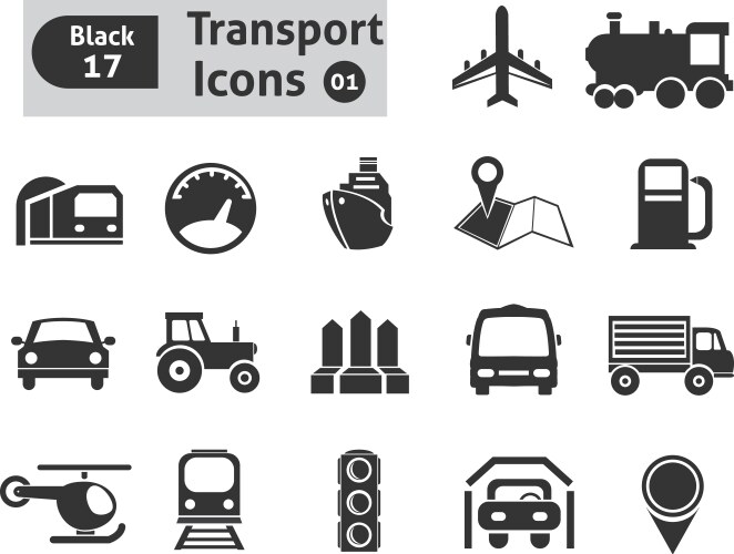 transport icons vector image