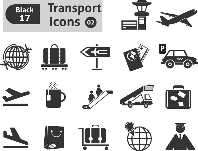 Transport icons vector image