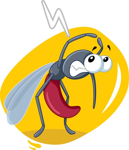 Scared mosquito insect cartoon vector image