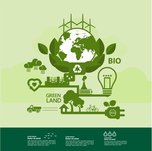 Save the world together green ecology vector image