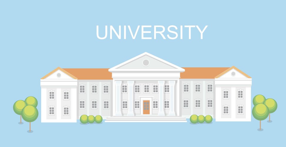 university or college building campus design vector image