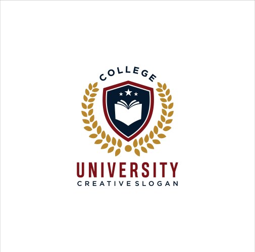 college university logo design template emblem vector image