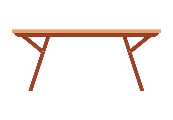 Simple wooden table with angled legs and flat top vector image