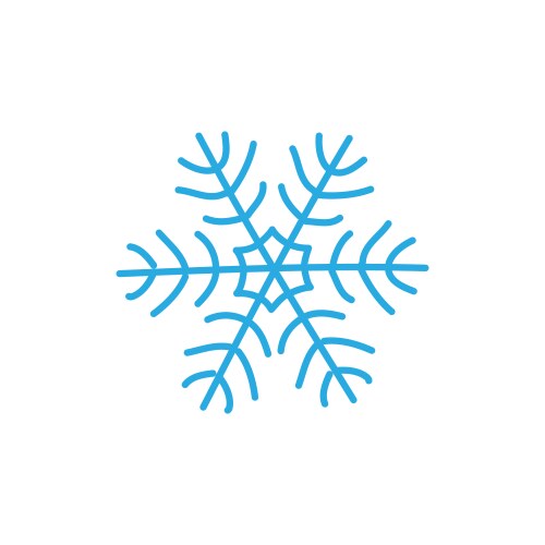 Snowflake icon blue silhouette snow flake sign vector image