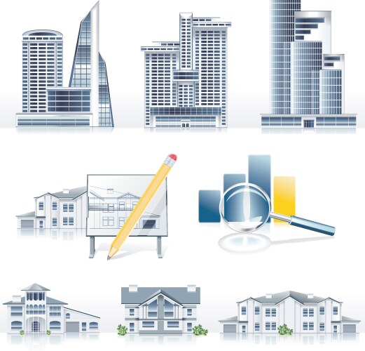 Architecture icons vector image