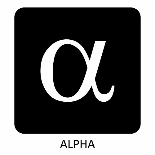 Alpha greek sign vector image