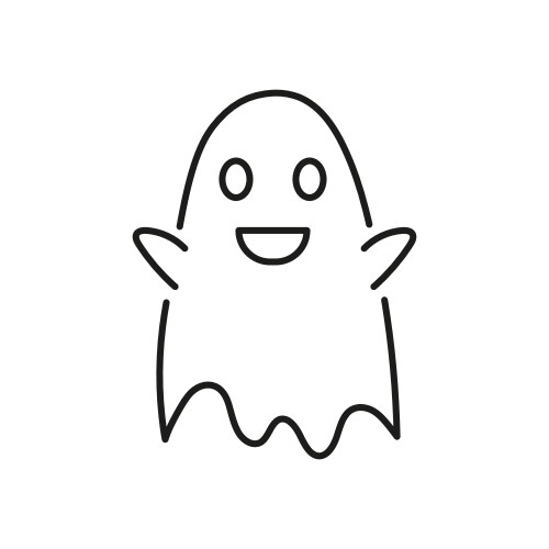 Friendly ghost line icon playful smiling spirit vector image