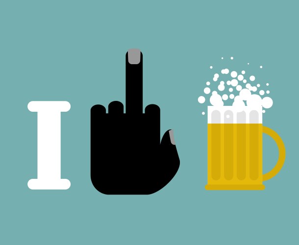 i hate alcohol and beer mug logo vector image