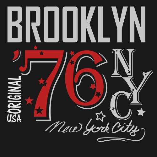 T-shirt printing brooklyn new york usa vector image