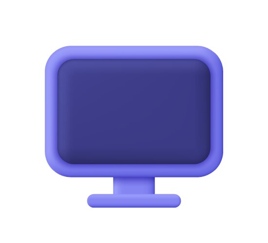 Computer monitor pc desktop display 3d icon vector image