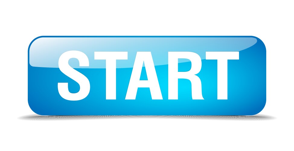 Start blue square 3d realistic isolated web button vector image