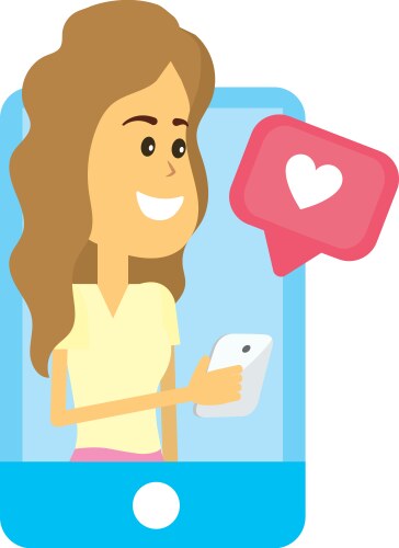 Woman on social networks vector image