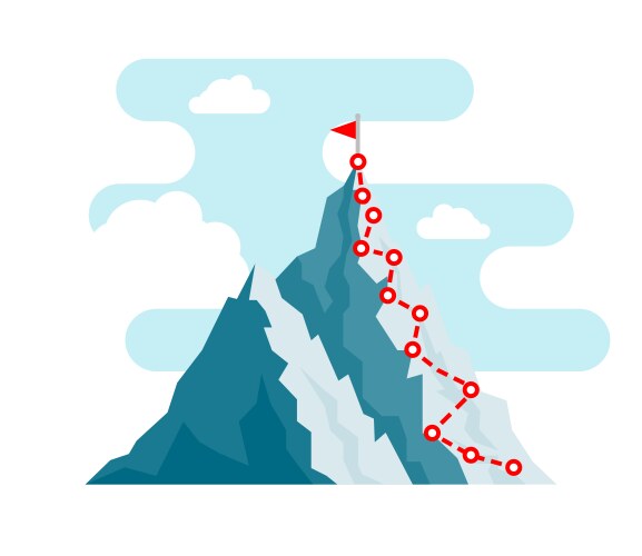 mountain climb path challenge journey base vector image