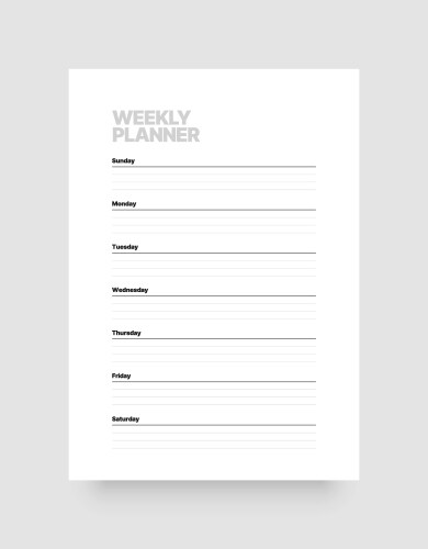 Printable weekly planner template for business vector image