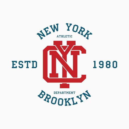 new york college typography for t-shirt vector image