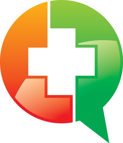 Hospital cross talk media logo vector image