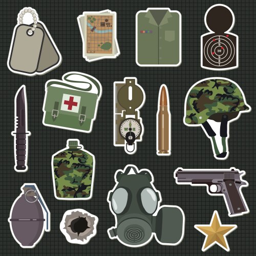 Military stickers vector image