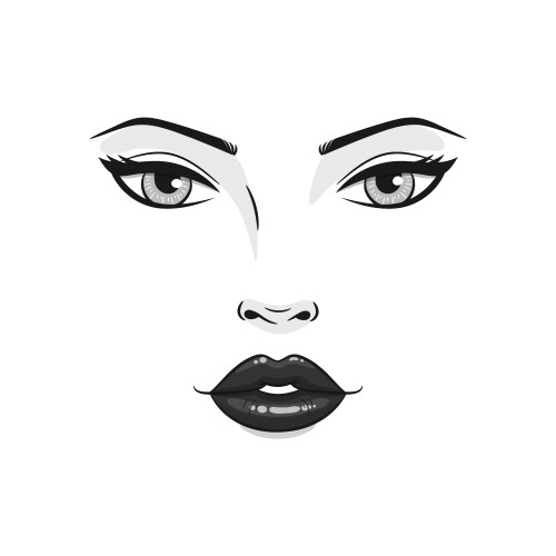 Beautiful young woman face close up fashion model vector image