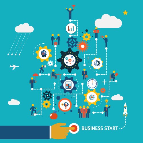 Business start infographics vector image