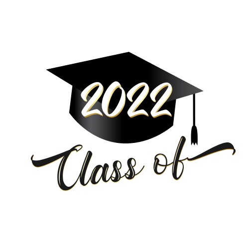 2022 class of graduation square academic cap vector image