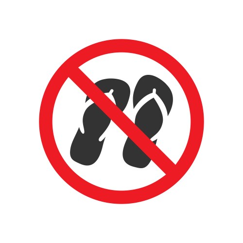 No sandals sign vector image