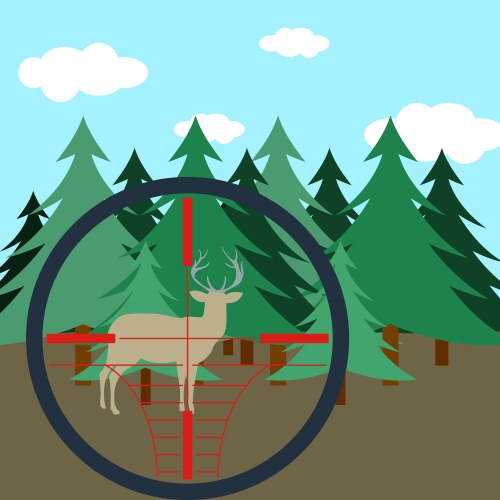 Hunting in fir forest vector image