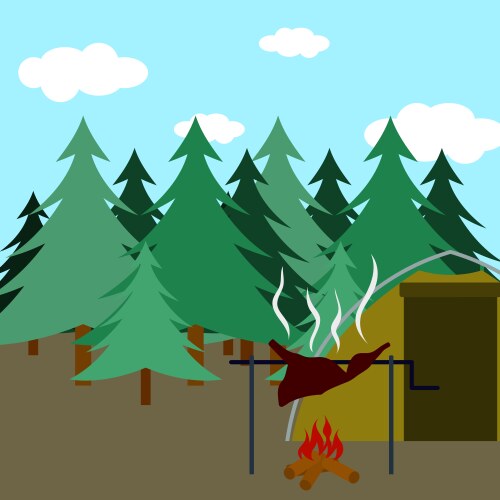 hunting in fir forest vector image