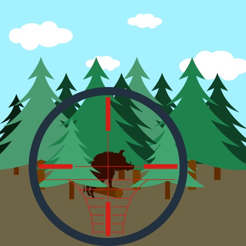 Hunting in fir forest vector image