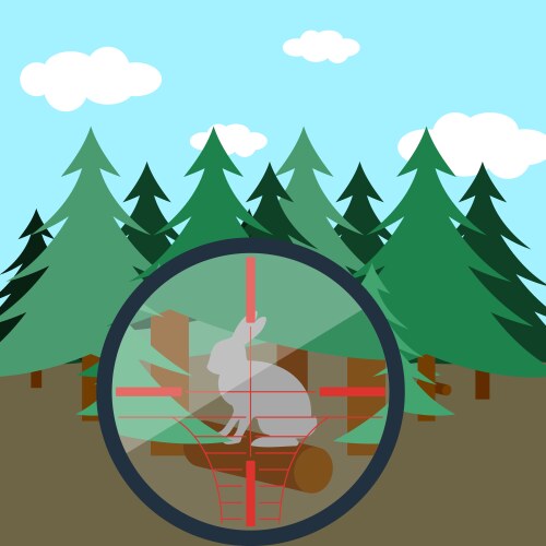 Hunting in fir forest vector image