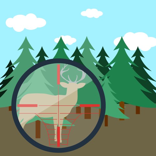 Hunting in fir forest vector image