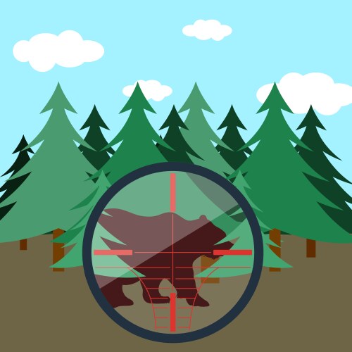 Hunting in fir forest vector image